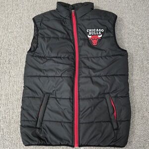 Chicago Bulls NBA Black Puffer Vest M Basketball Fan Apparel